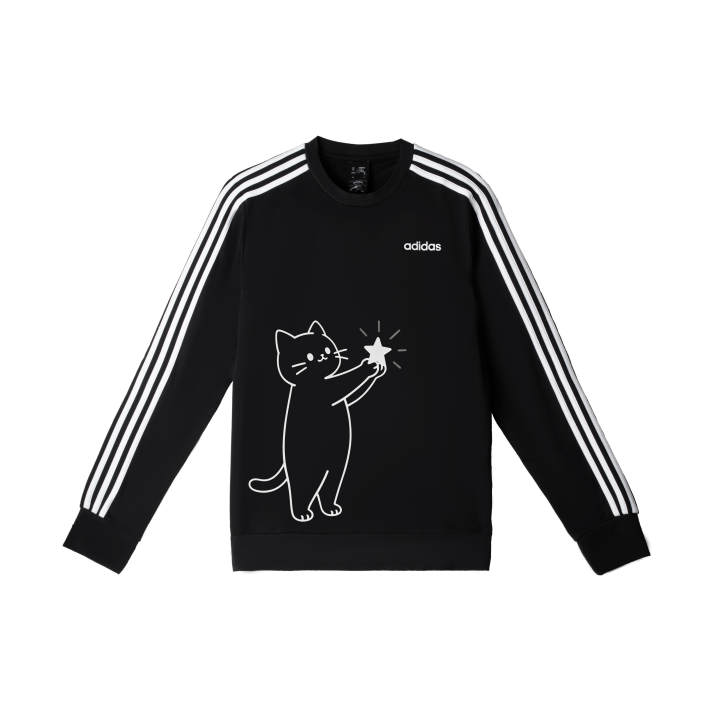 Adidas Adidas Sweatshirts Men's Black Crew Neck Moderate Regular