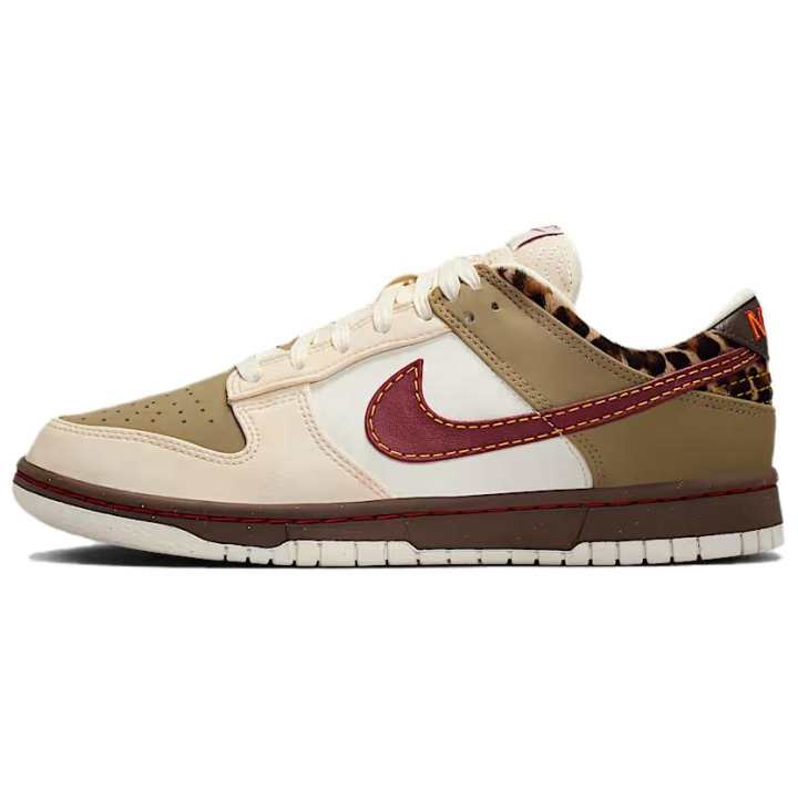 Nike Nike Dunk Leather Low top Skateboard Shoes Women's Beige Red