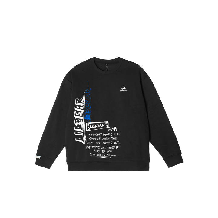 Adidas Adidas LABEL Sweatshirts Unisex Black Crew Neck Moderate