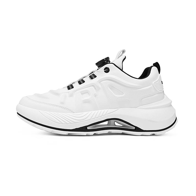 Warrior Cushioning Height Increasing Abrasion Resistant Lightweight High top Running Shoes Men's White Black