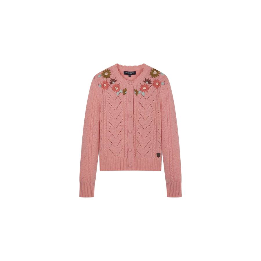 Teenie Weenie Knitwear Women's Crew Neck Moderate Cardigan