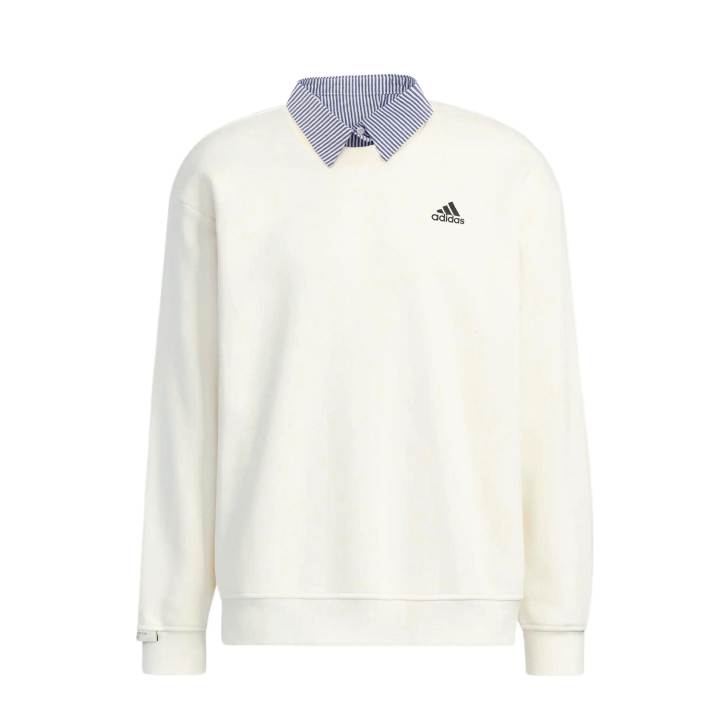 Adidas Adidas LABEL Coastal Minimalist Style Korean Inspired Patchwork Mock Two Piece Fleece Lined Casual Sweatshirt Unisex