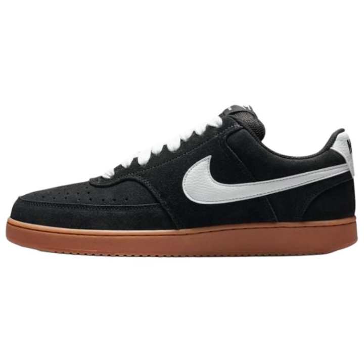 Nike Nike Court Vision Cow Split Leather Breathable Low top Skateboard Shoes Men's Black White