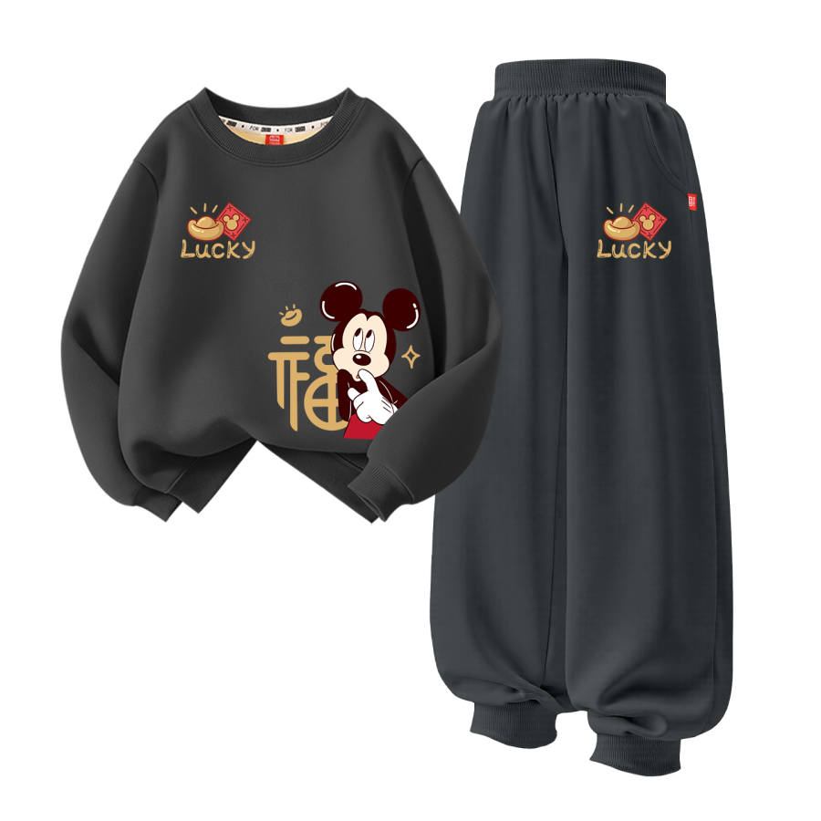 Disney Kids Casual Sportswear Crew Neck Thickened