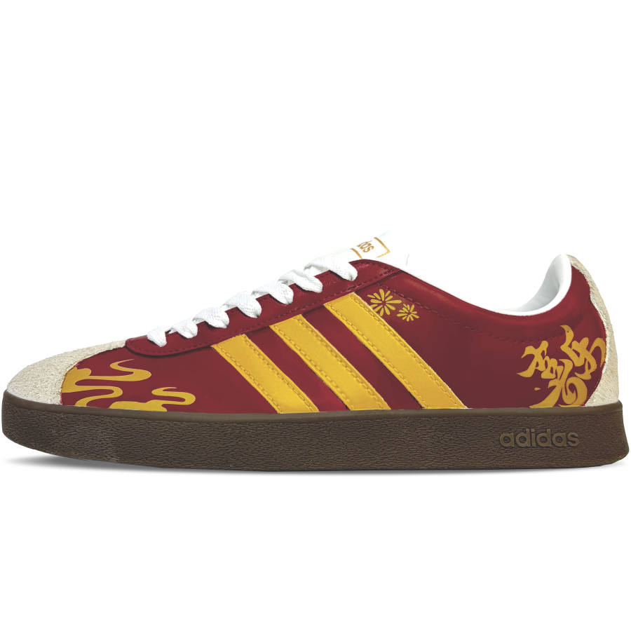 Adidas Adidas VL COURT 2.0 Auspicious Horse Red Tide Abrasion Resistant Abrasion Resistant Low top Skateboard Shoes Unisex