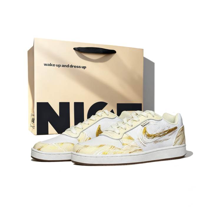 Nike Nike EBERNON Ink, Sunlit Golden Mountain, Shopping Bag PU Leather Coverage Abrasion Resistant