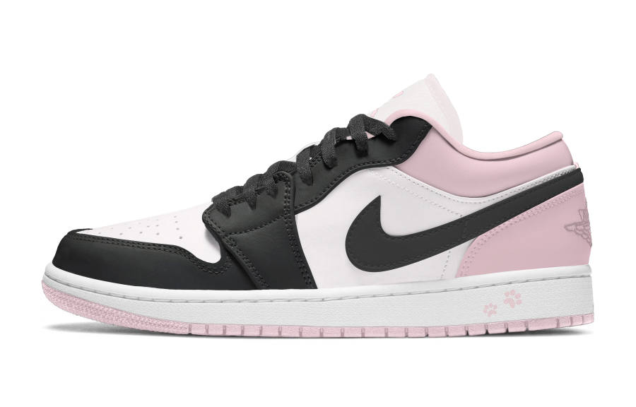 Jordan Jordan Air Jordan 1 Ink Pink Leather Cushioning Abrasion Resistant Low top Basketball Shoes Women's Black Pink