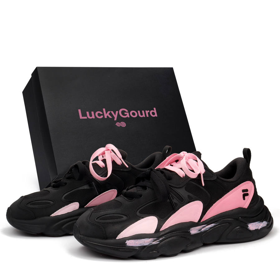 FILA Mars 2 Heartbeat Frequency F Cushioning Slip Resistant Abrasion Resistant Low top Casual Shoes Women's Black Pink