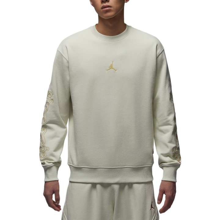 Jordan Jordan Flight Fleece Lined Knitted Fabric Crew Neck Sports Pullover Long Sleeved Sweatshirt Men's