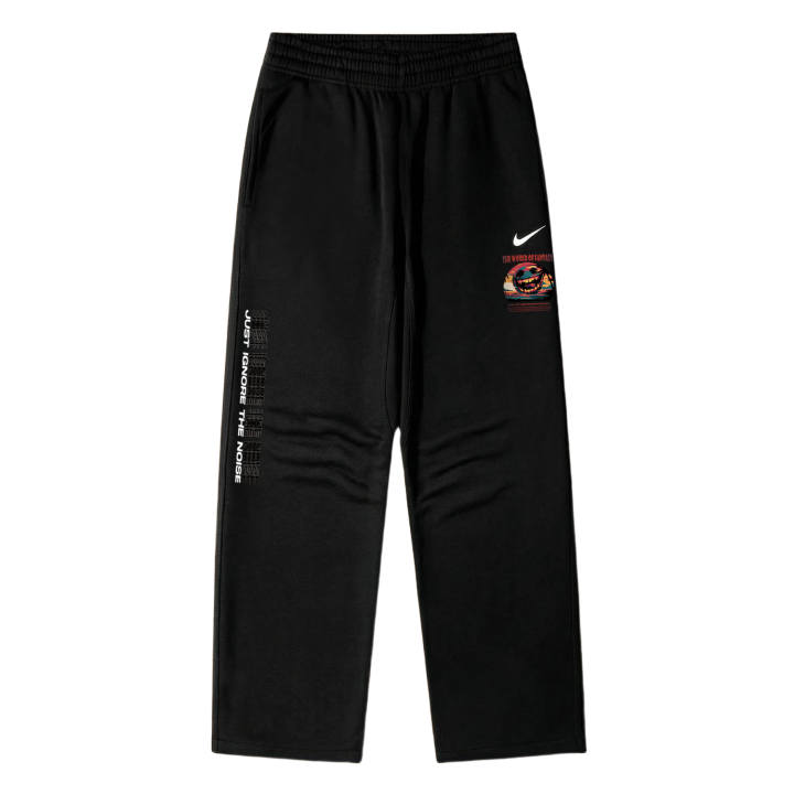 Nike Nike Beach Smiley Face Y Fleece Lined Casual Straight Fit Knitted Sweatpants Unisex Black