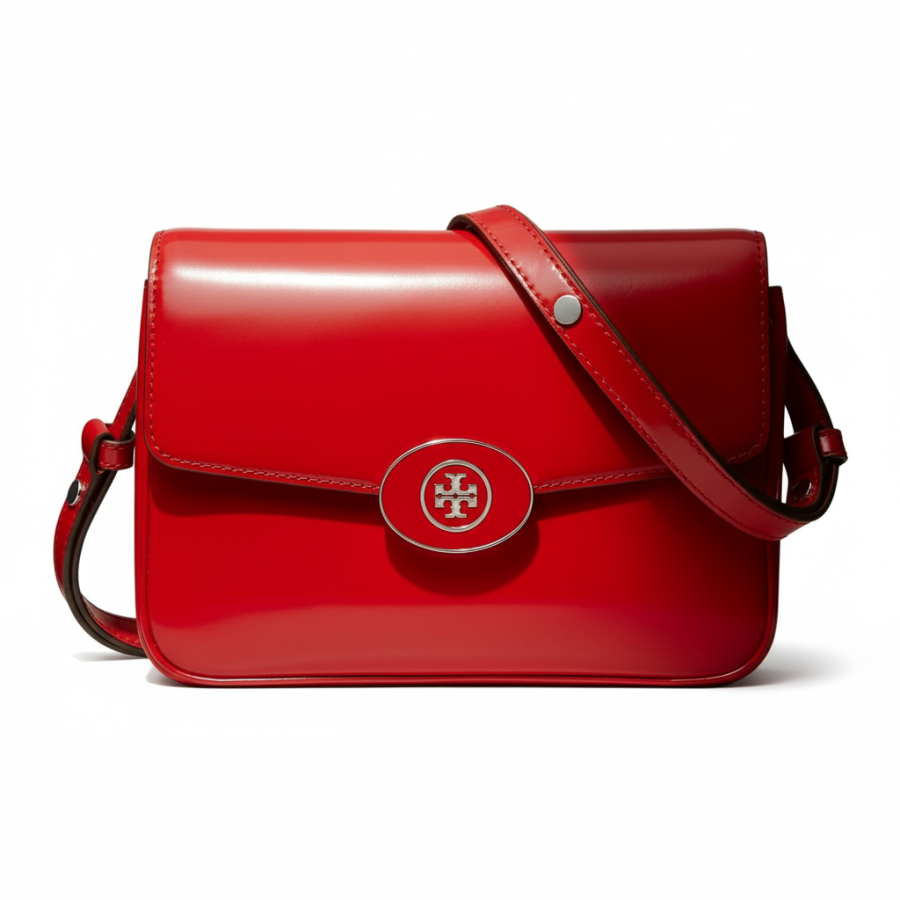 TORY BURCH Robinson Leather Shoulder Bag Small Women's Red