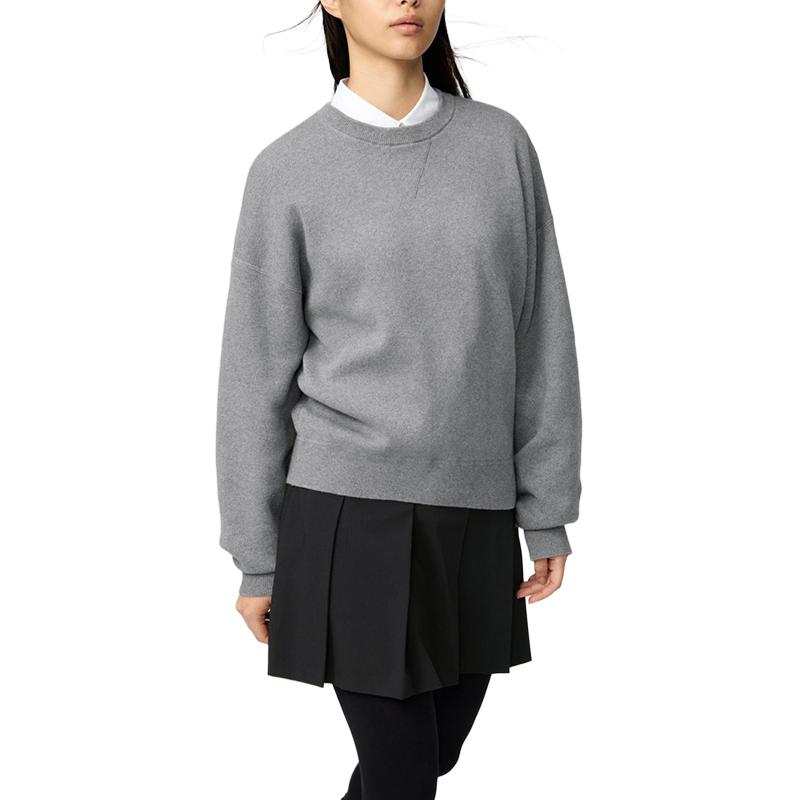 UNIQLO Knitwear Women's Gray Crew Neck Moderate