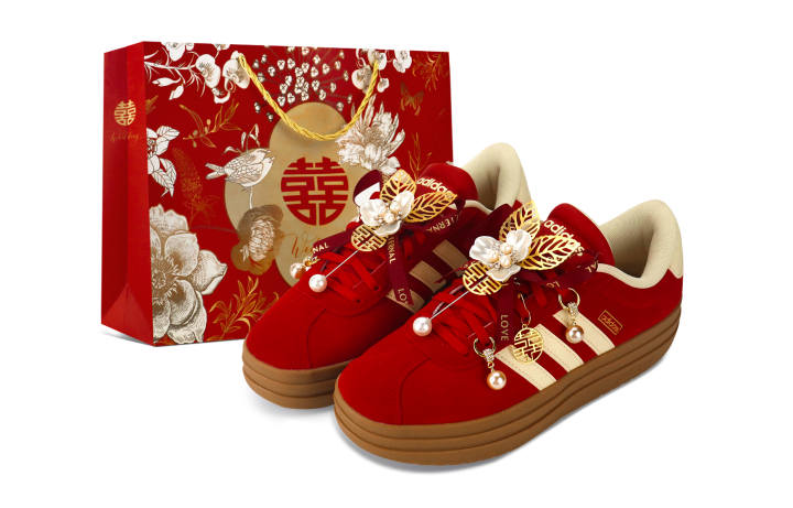 Adidas Adidas VL Court Bold Height Increasing Low top Skateboard Shoes Women's Red