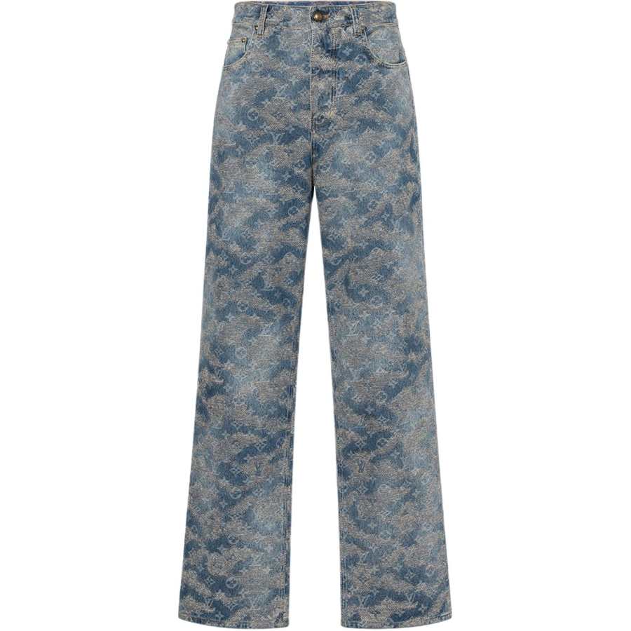 LOUIS VUITTON Jeans Men's Indigo Moderate Straight Fit Pants