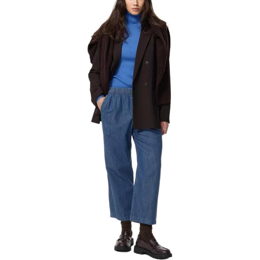UNIQLO Jeans Women's Sea Blue Moderate Straight Fit Pants