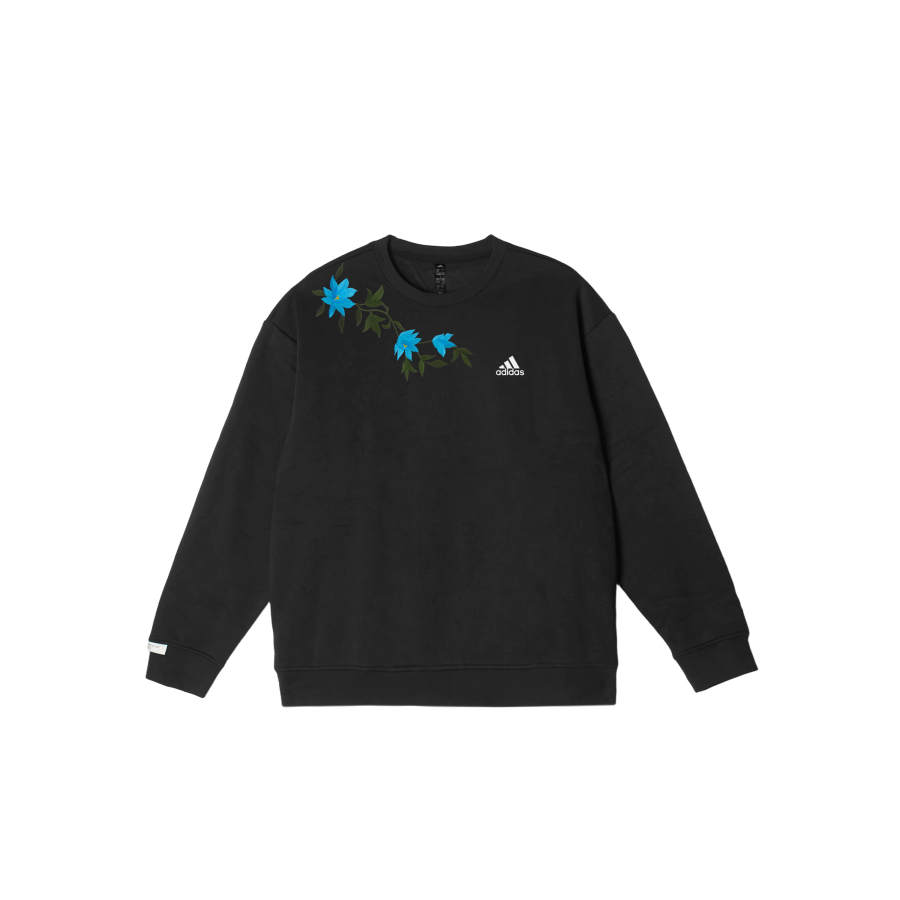 Adidas Adidas LABEL Sweatshirts Unisex Black Crew Neck Moderate