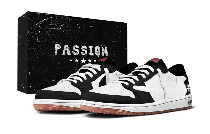 Jordan Travis Scott x Jordan Air Jordan 1 Totem Black White Hook Box Abrasion Resistant Abrasion Resistant Low top
