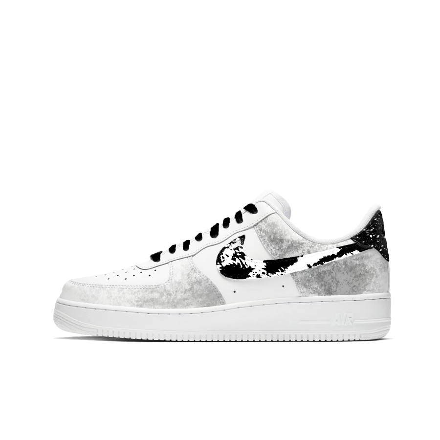 Nike Nike Air Force 1 Gray Track, Premium, Vintage, Campus Style, Hand Drawn Graffiti Leather Cushioning Slip Resistant