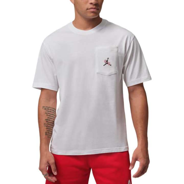Jordan Jordan Air T Shirts Men's White/Black Crew Neck Moderate