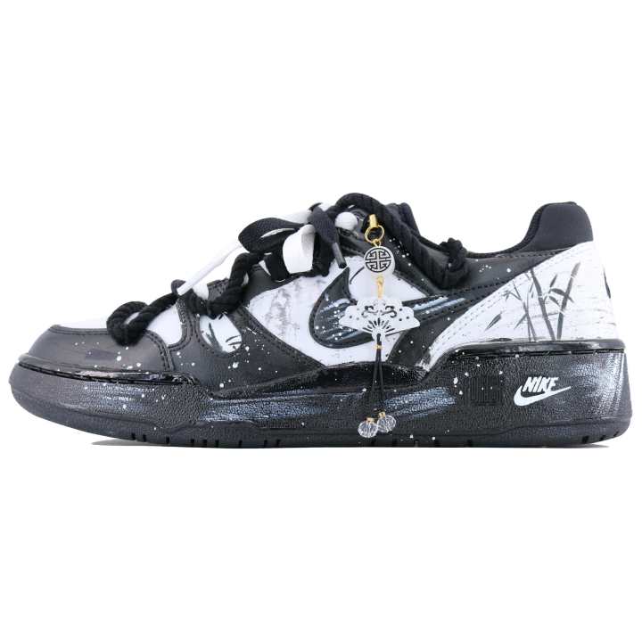 Nike Nike Full Force Low Oriental Ink Bamboo Cushioning Low top Skateboard Shoes Men's Black White