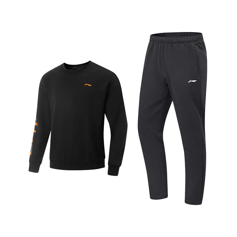 Li-Ning Li Ning Trendy Fashion Crew Neck Fleece Lined Hoodies & Sweatshirts Comfortable Pants Casual Sportswear Men's