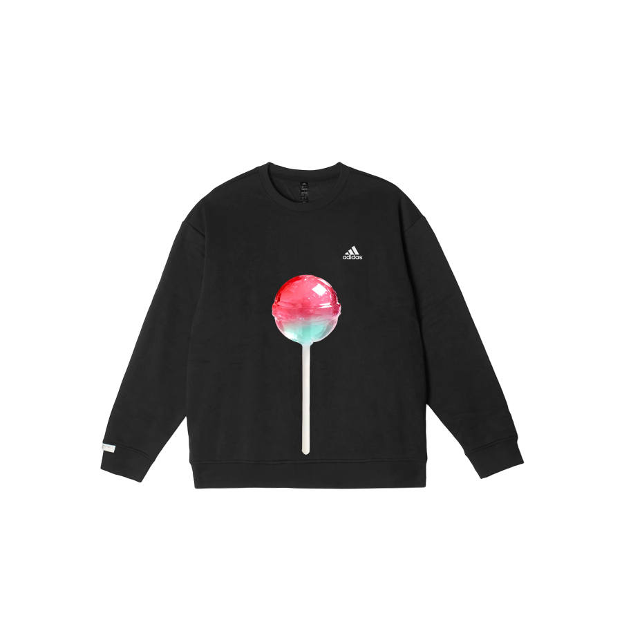 Adidas Adidas LABEL Sweatshirts Unisex Black Crew Neck Moderate
