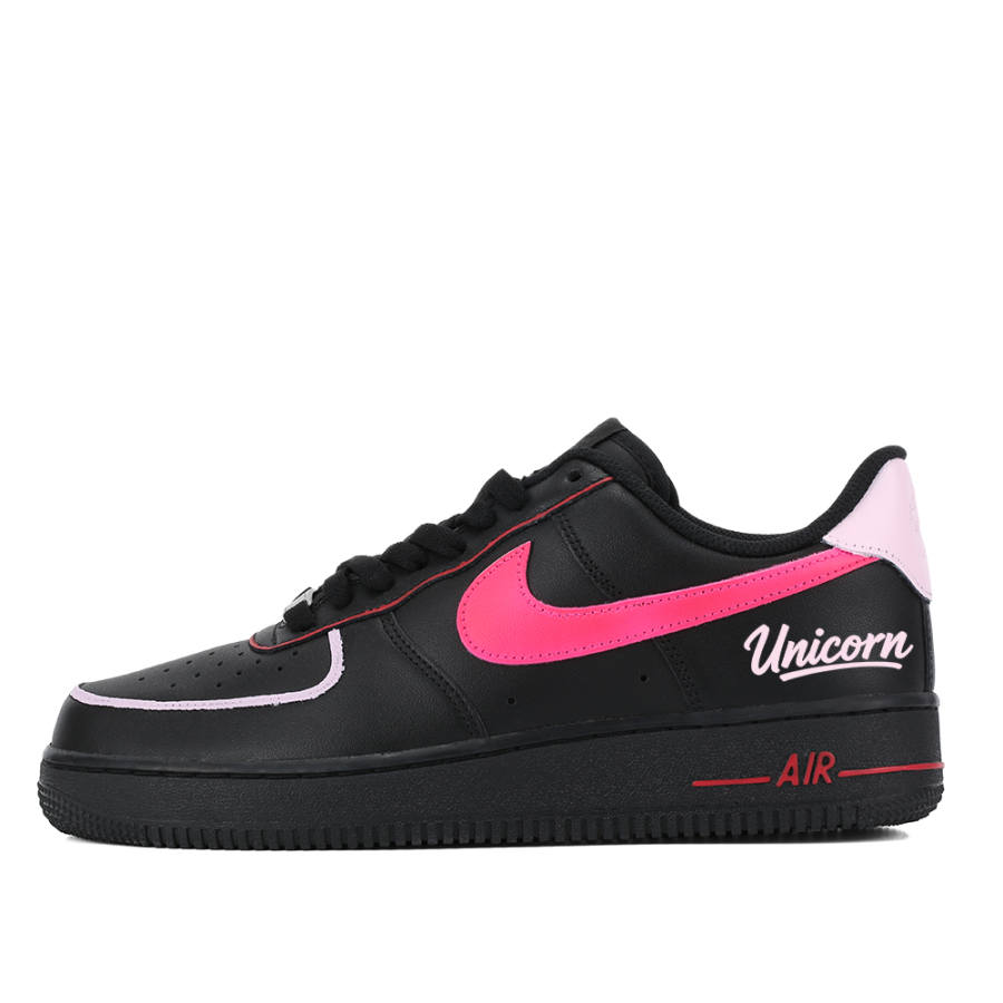 Nike Nike Air Force 1 Unicorn Manufacturing Abrasion Resistant Abrasion Resistant Low top Skateboard Shoes Men's Pink Black