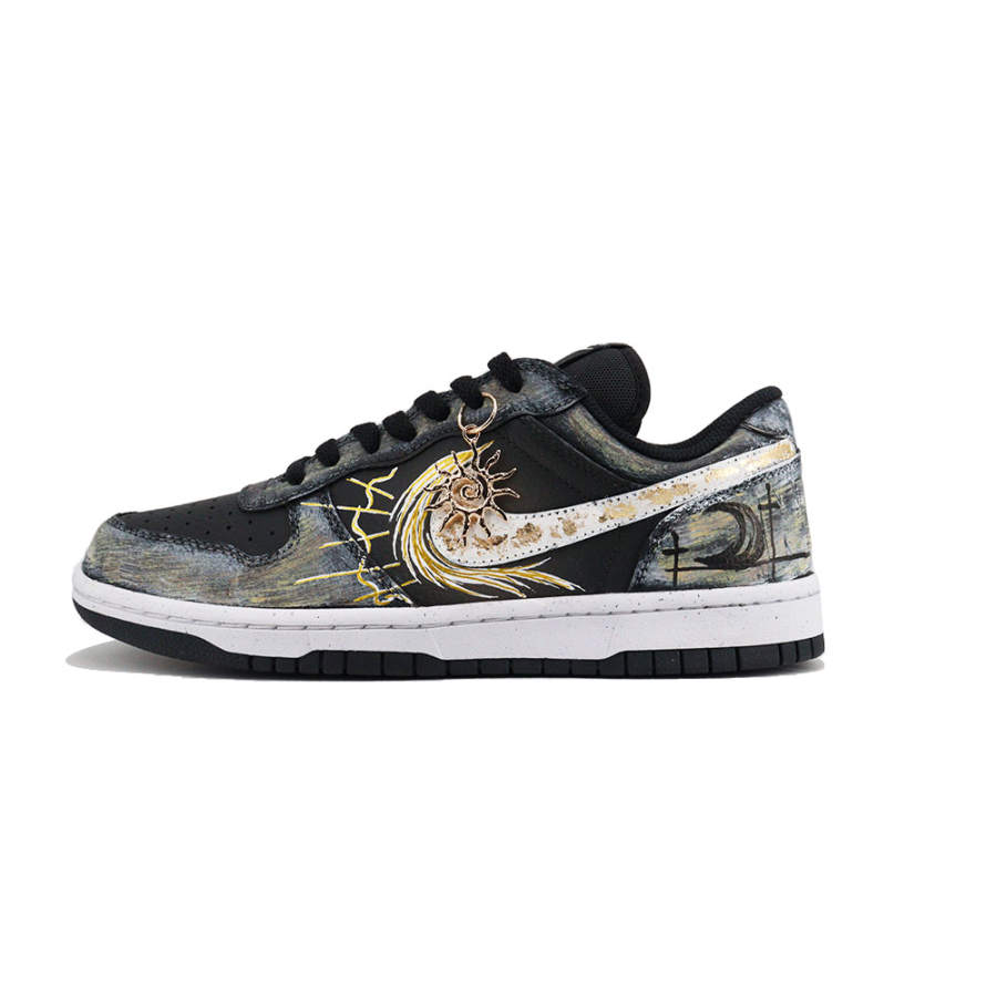 Nike Nike Big 3/4 Harmony, Xihe And Wangshu Low top Skateboard Shoes Men's White Gold, Black Gold