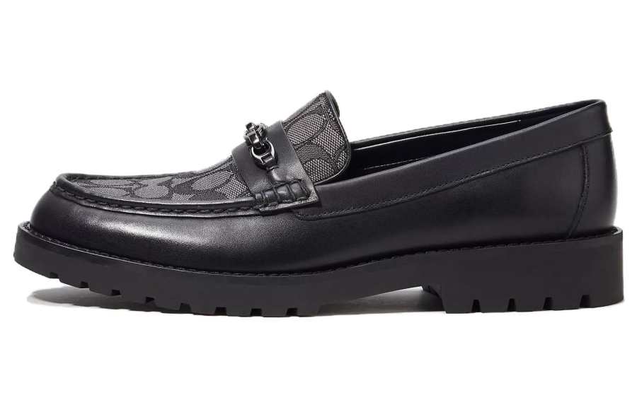 COACH Signature Jacquard Loafers Men's Black