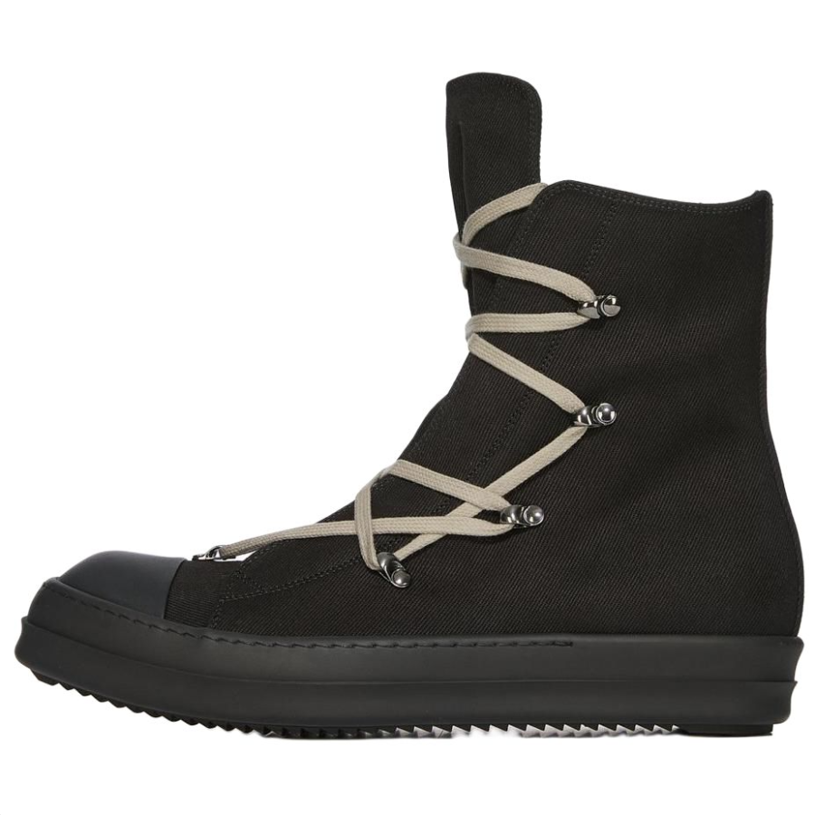 Rick Owens DRKSHDW Hollywood High top Canvas Shoes Men's Black