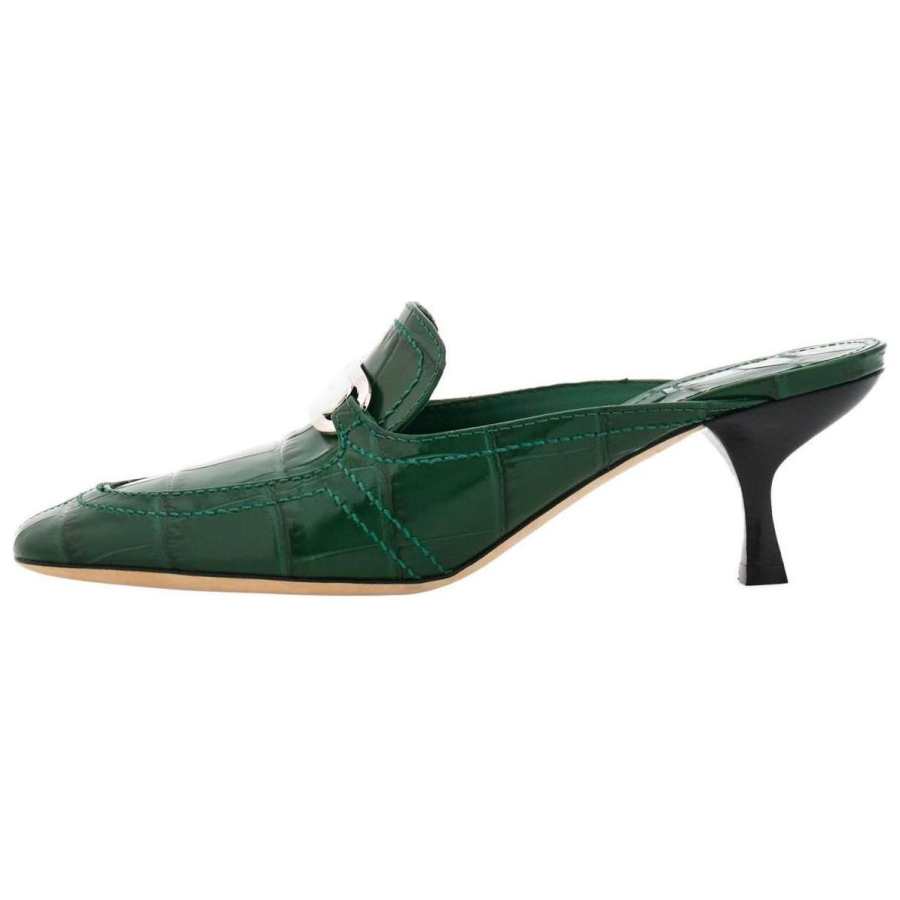 Ferragamo FERRAGAMO 55mm Crocodile-embossed Buckled Mules
