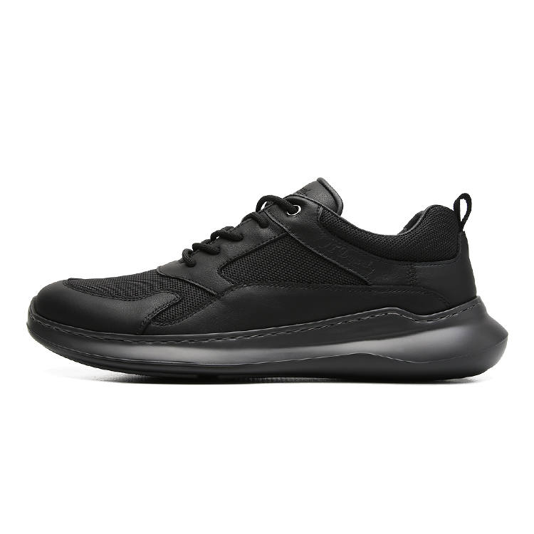 S.T.Dupont S. T.DUPONT Textile, Cow Leather Low top Casual Shoes Men's Black/Gray