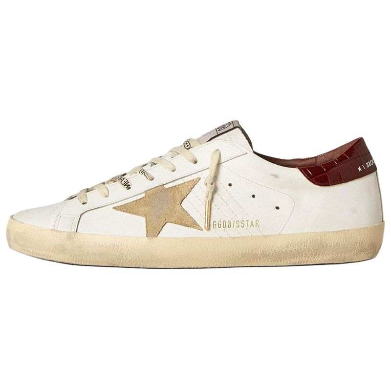 Golden Goose Super Star Cow Leather Low top Skateboard Shoes Men's Beige