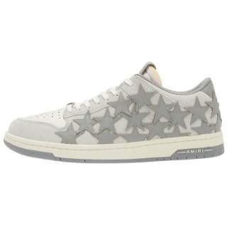 AMIRI Stars Leather Low top Skateboard Shoes Men's Light Gray
