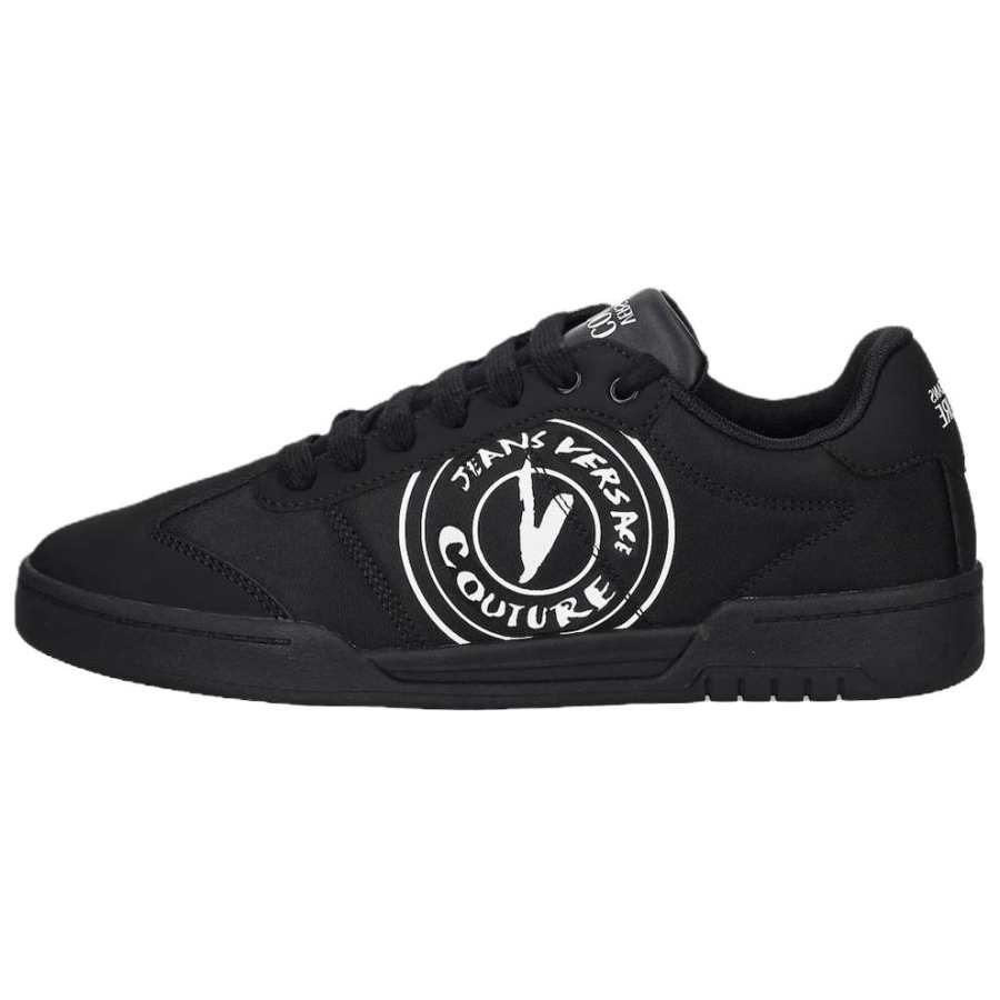 VERSACE JEANS COUTURE Artificial Leather Low top Skateboard Shoes Men's Black
