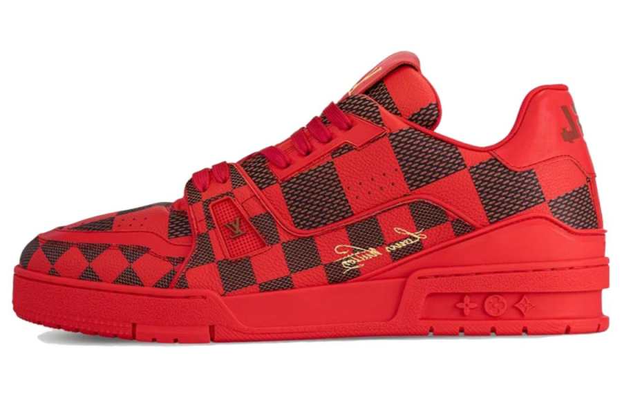 LOUIS VUITTON LOUIS VUITTON LV Trainer Sneaker Damier Pop Red