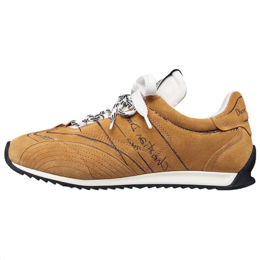 DIOR D Sketch Suede Low top Casual Shoes Women's Hazelnut