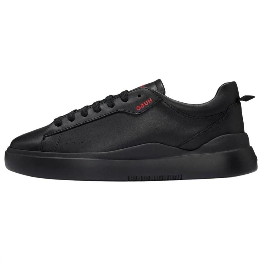 HUGO BOSS Cow Leather Low top Skateboard Shoes Men's Black
