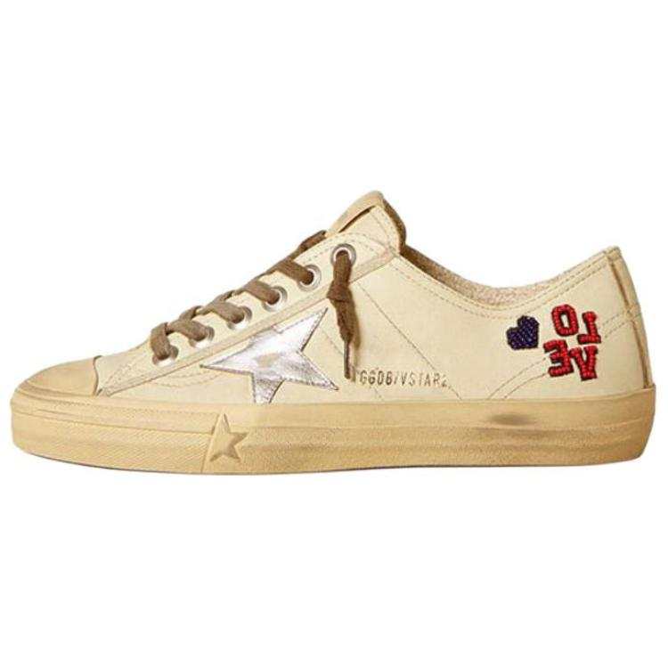 Golden Goose V Star Sheepskin Low top Skateboard Shoes Women's Brown