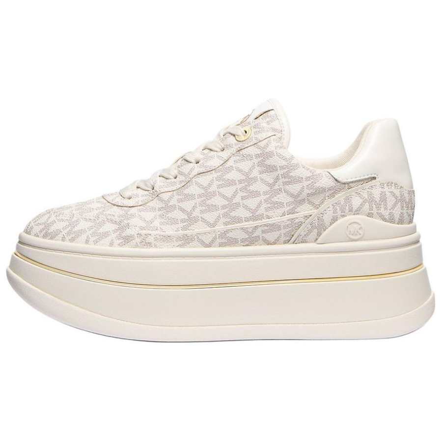 MICHAEL KORS Hayes Cushioning Slip Resistant Abrasion Resistant Height Increasing Low top Casual Shoes Women's White
