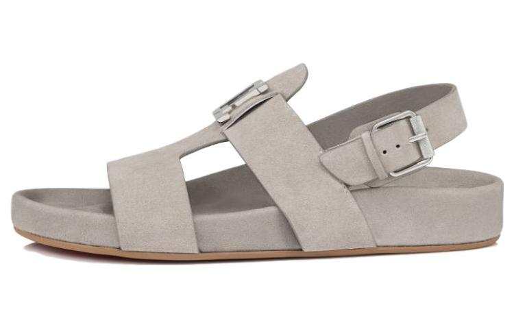 Christian Louboutin CL Leather Beach Sandals Men's Gray
