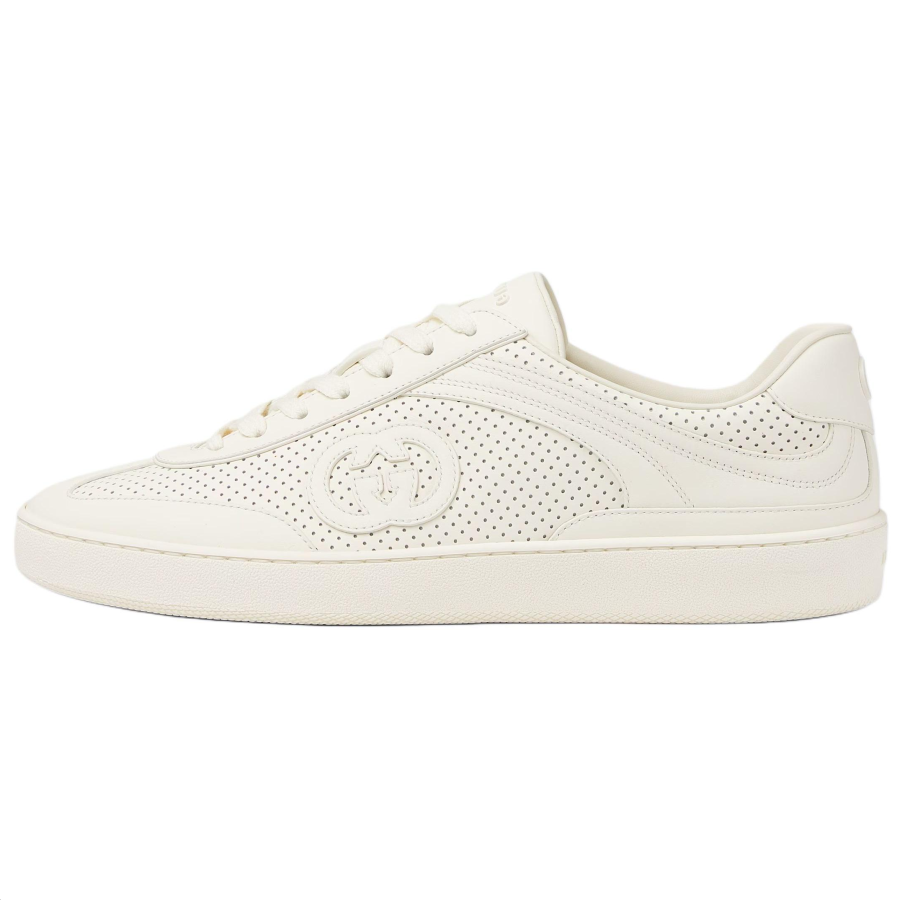GUCCI G75 Leather Low top Skateboard Shoes Men's White