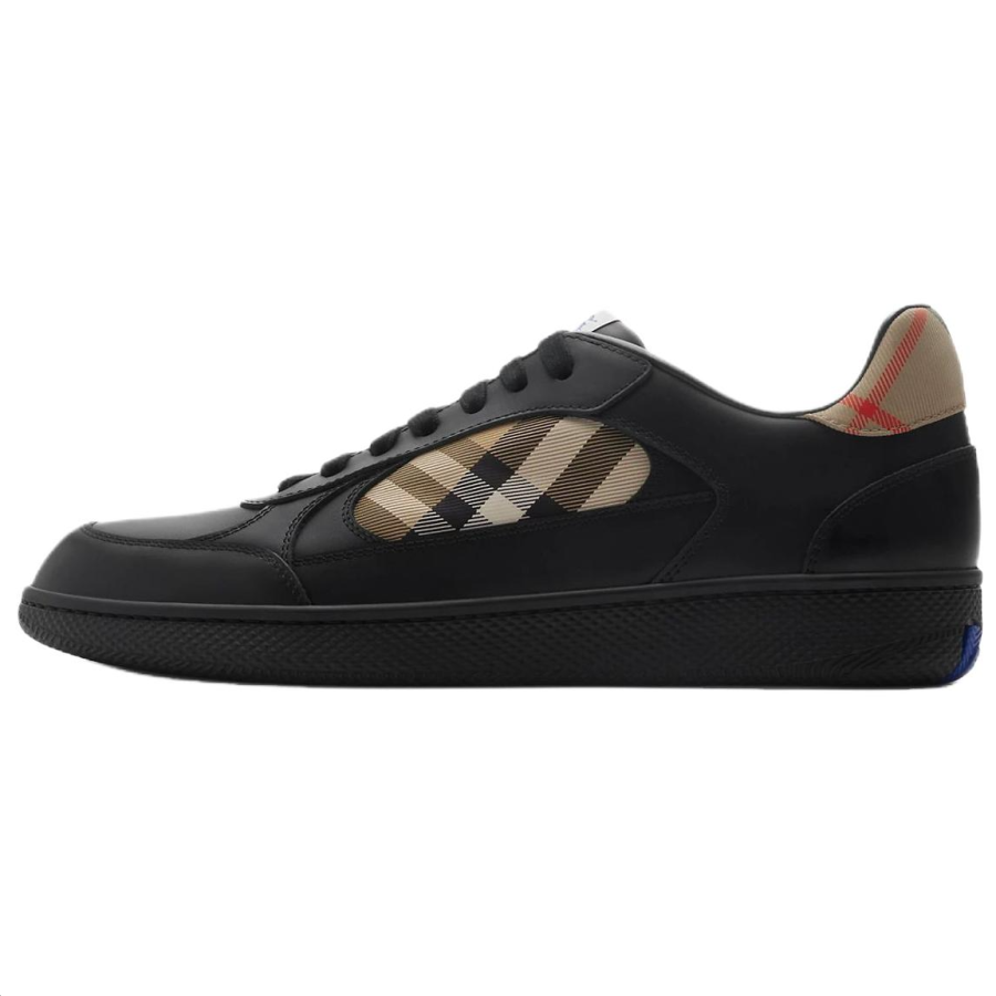 Burberry Terrace Leather Low top Skateboard Shoes Men's Black