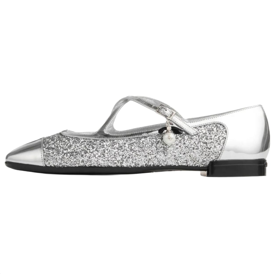 Jimmy Choo Eleri Ballerina Casual Shoes Women's Silver