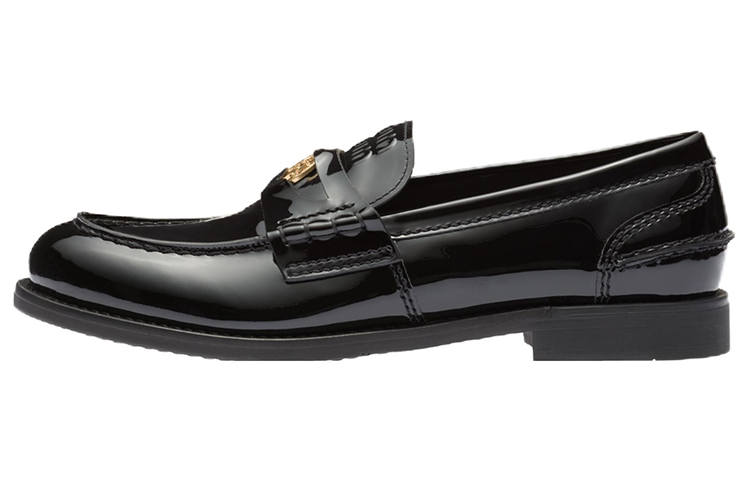 MIU MIU Logo-plaque Patent-leather Loafers