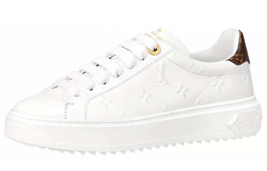 LOUIS VUITTON Time Out Sneakers 'White With White Monogram' Women's