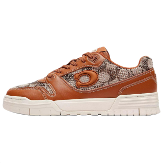 COACH Soho Leather Low top Skateboard Shoes Women's Cocoa