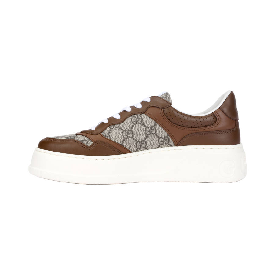 GUCCI Canvas Stylish Skateboarding Shoes Men's Brown