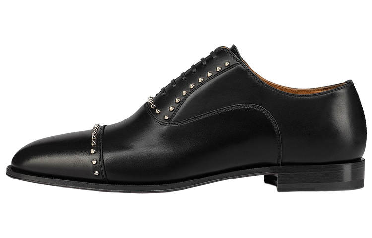 Christian Louboutin CL Leather Flat Shoes Men's Black