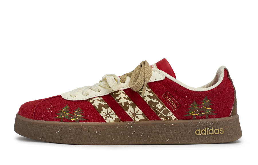 Adidas Adidas Vl Court Classic 811 Manufacturing, Winter Feast Low top Skateboard Shoes Unisex Beige Red Brown